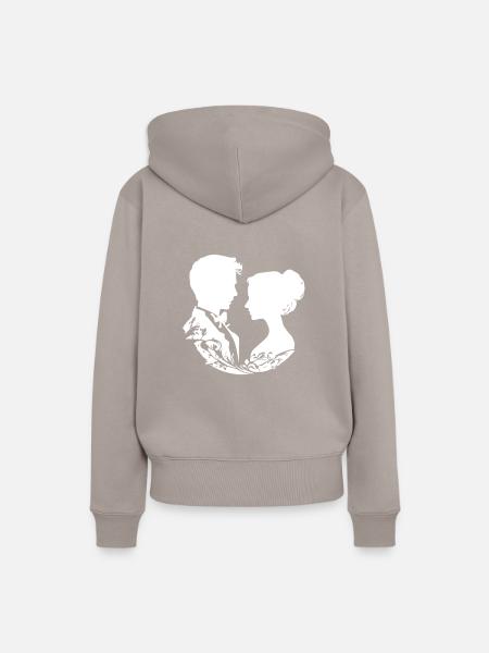 Ehepaar Hochzeit Silhouette - Frauen Premium Bio Hoodie - Taupe