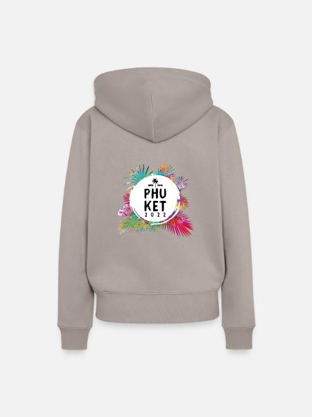 Phuket 2022 Bunt - Frauen Premium Bio Hoodie - Taupe