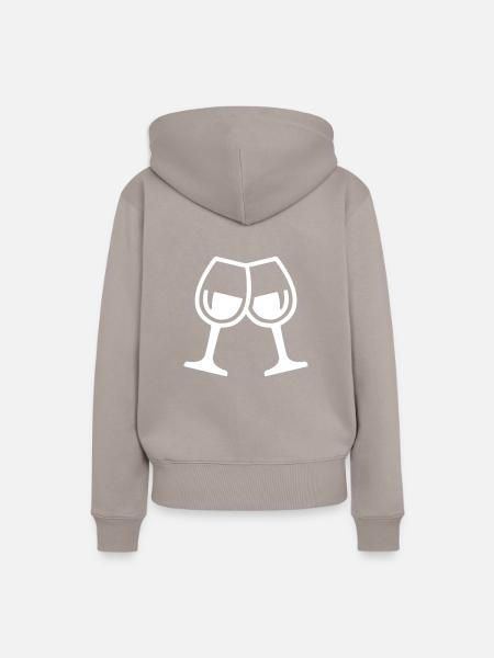 Wein Gläser - Frauen Premium Bio Hoodie - Taupe