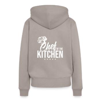 Chef Chapeau de Chef Chef - Sweat à capuche Premium bio Femme - taupe - Dos - Julia (174cm)