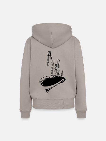 Dudelsack, Hümmelchen, Sackpfeife, Marktsack - Frauen Premium Bio Hoodie - Taupe