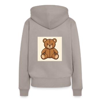 Mein Freund der kuschelige Teddybär - Frauen Premium Bio Hoodie - Taupe - Hinten - Julia (174cm)