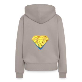 Argent Cash Gagnez de riches Dollars Euro - Sweat à capuche Premium bio Femme - taupe - Dos - Julia (174cm)