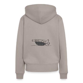 Tortue Paresseux Fail Défi Vie - Sweat à capuche Premium bio Femme - taupe - Dos - Julia (174cm)