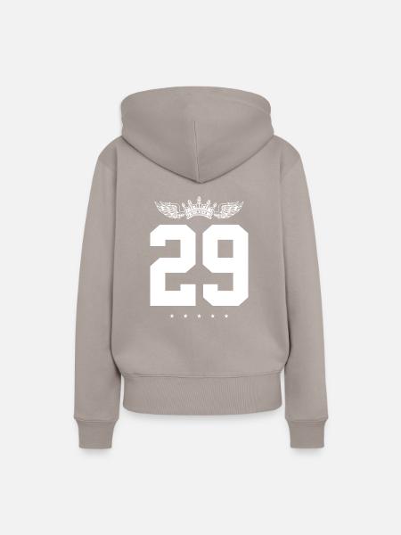 29 Zahl Krone - Frauen Premium Bio Hoodie - Taupe