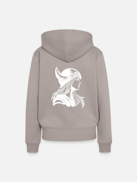 Wikinger Mädchen Kriegerin - Frauen Premium Bio Hoodie - Taupe