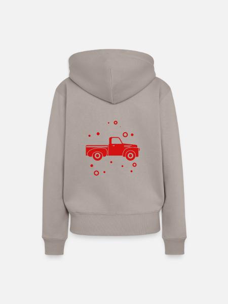 Auto - Pick Up - Oldtimer - Nostalgisch - Frauen Premium Bio Hoodie - Taupe