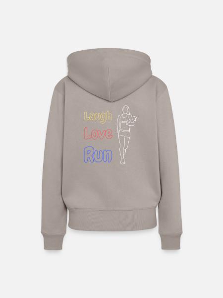 Laugh Love Run - Frauen Premium Bio Hoodie - Taupe