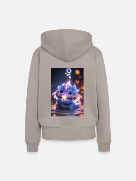 Chubby Dragon - Frauen Premium Bio Hoodie - Taupe