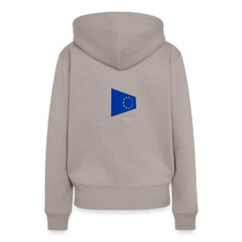 Europe / Europe - Sweat à capuche Premium bio Femme - taupe - Dos - Julia (174cm)