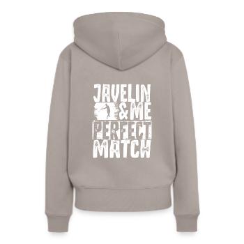 Lancer de lance Athlétisme Sport - Sweat à capuche Premium bio Femme - taupe - Dos - Julia (174cm)
