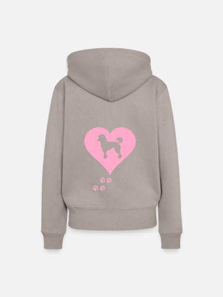 Pudel - Frauen Premium Bio Hoodie - Taupe