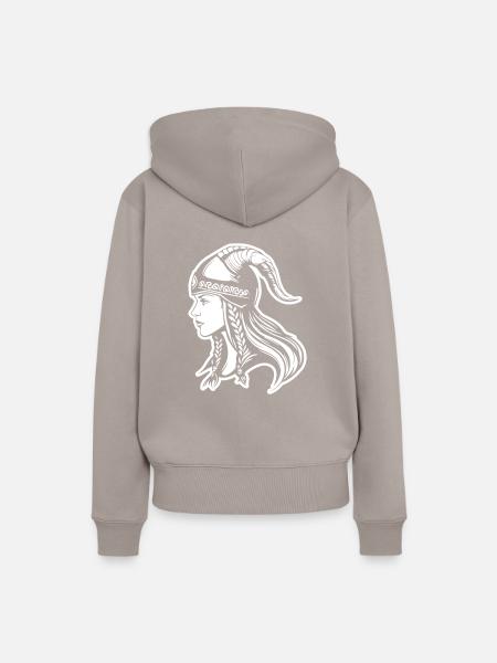 Wikinger Frau Kriegerin - Frauen Premium Bio Hoodie - Taupe