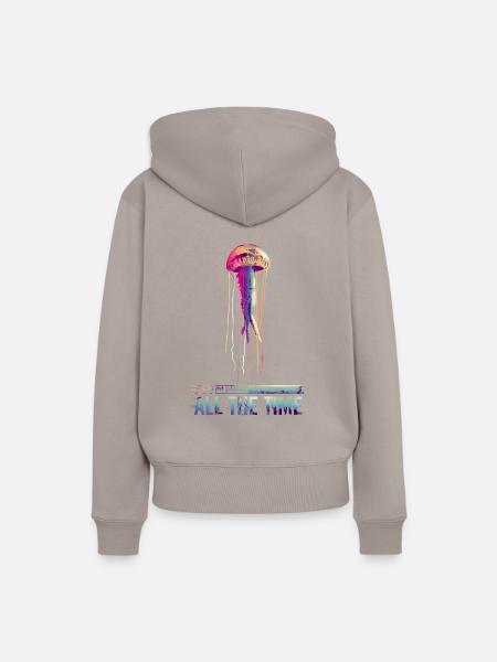 qualle jellyfisch - Frauen Premium Bio Hoodie - Taupe