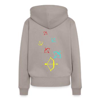 Arc et flèche - Sweat à capuche Premium bio Femme - taupe - Dos - Julia (174cm)