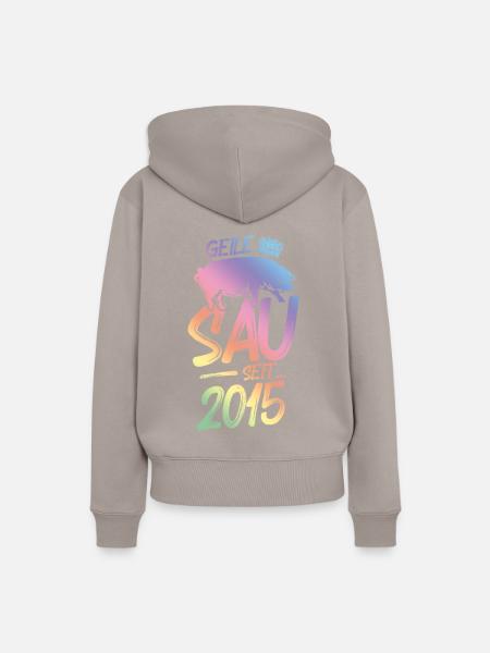 2015 Geile Sau - Frauen Premium Bio Hoodie - Taupe