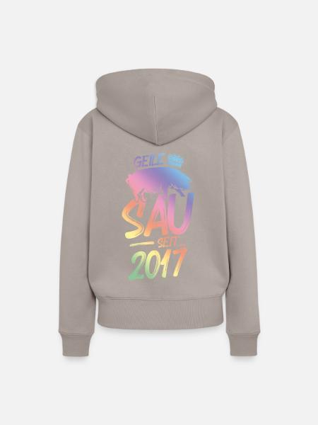 2017 Geile Sau - Frauen Premium Bio Hoodie - Taupe