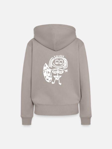 surfergirl - Frauen Premium Bio Hoodie - Taupe