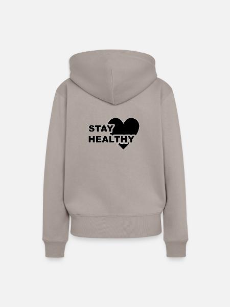Stay healthy all black - Frauen Premium Bio Hoodie - Taupe