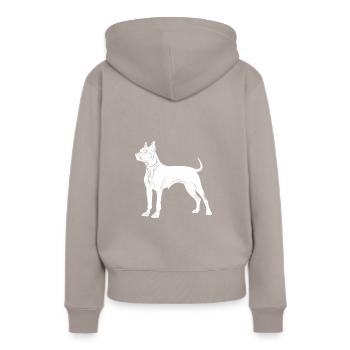 Silhouette de chien de fosse - Sweat à capuche Premium bio Femme - taupe - Dos - Julia (174cm)