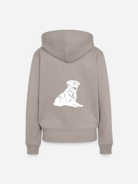 Rottweiler Hund Silhouette - Frauen Premium Bio Hoodie - Taupe