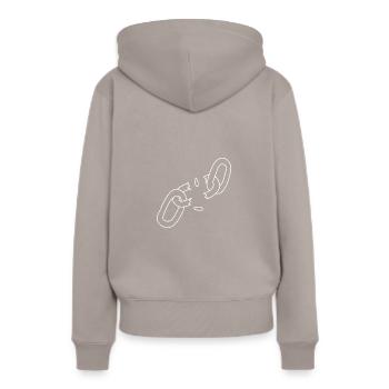 Chaîne - Sweat à capuche Premium bio Femme - taupe - Dos - Julia (174cm)