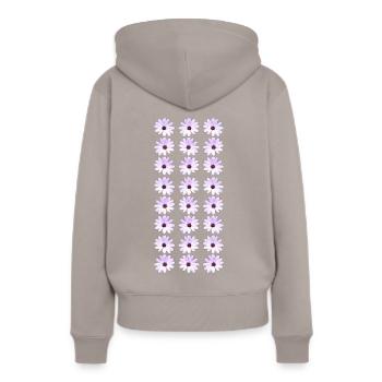 Margeriten - Frauen Premium Bio Hoodie - Taupe - Hinten - Julia (174cm)