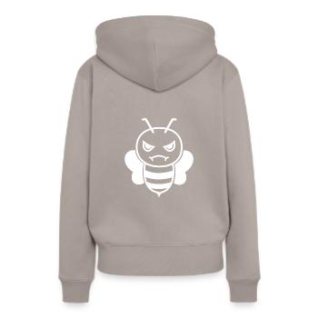 Abeille Guêpe bourdon visage animal Drôle Drôle - Sweat à capuche Premium bio Femme - taupe - Dos - Julia (174cm)