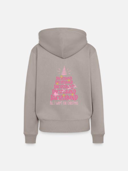 Dackel Hund Weihnachten Hunderasse - Frauen Premium Bio Hoodie - Taupe
