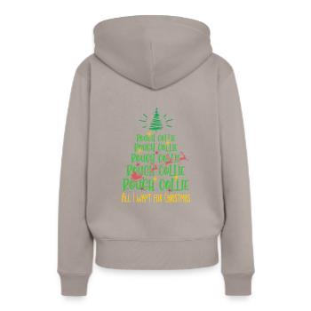 Rough Collie Hund Weihnachten Hunderasse - Frauen Premium Bio Hoodie - Taupe - Hinten - Julia (174cm)