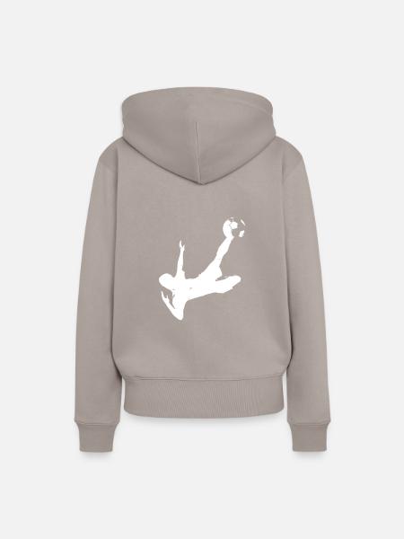 Soccer - White - Frauen Premium Bio Hoodie - Taupe