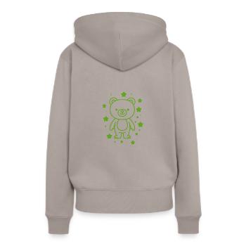 Nounours - Sweat à capuche Premium bio Femme - taupe - Dos - Julia (174cm)