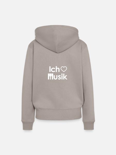 Ich liebe Musik - Frauen Premium Bio Hoodie - Taupe