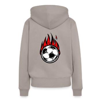 Le football brûle le feu - Sweat à capuche Premium bio Femme - taupe - Dos - Julia (174cm)