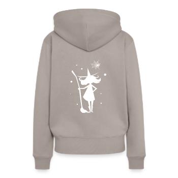 Halloween - Sorciers Magiques Magiques - Sweat à capuche Premium bio Femme - taupe - Dos - Julia (174cm)