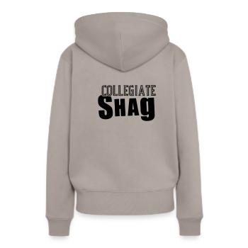 2024 Highschool Collegiate Shag . Vintage Worte - Frauen Premium Bio Hoodie - Taupe - Hinten - Julia (174cm)
