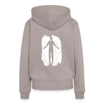 Fitness Sport Endurance Entraînement - Sweat à capuche Premium bio Femme - taupe - Dos - Julia (174cm)