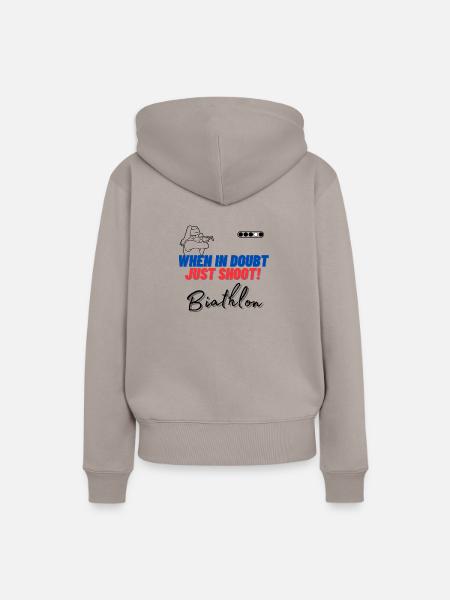 When in doubt just shoot! - Frauen Premium Bio Hoodie - Taupe