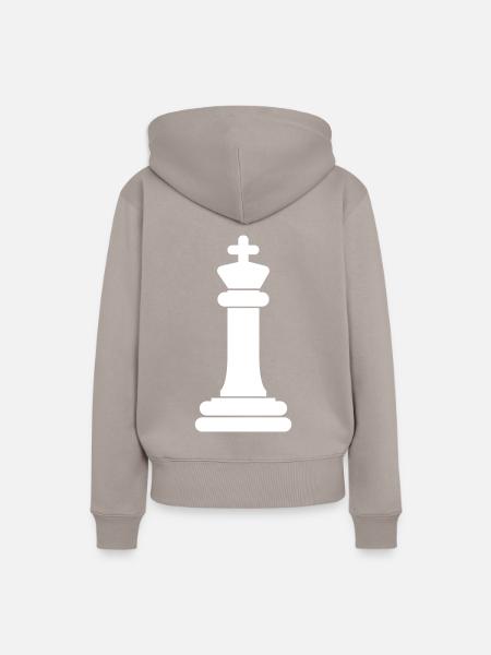 Schachfigur König - Frauen Premium Bio Hoodie - Taupe