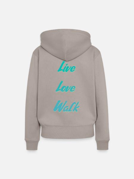 Live Love Walk - Frauen Premium Bio Hoodie - Taupe