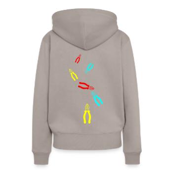 Icône de pince - Sweat à capuche Premium bio Femme - taupe - Dos - Julia (174cm)