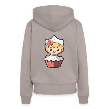 Pâtisserie Fée Fée Pâtisserie Gâteau - Sweat à capuche Premium bio Femme - taupe - Dos - Julia (174cm)
