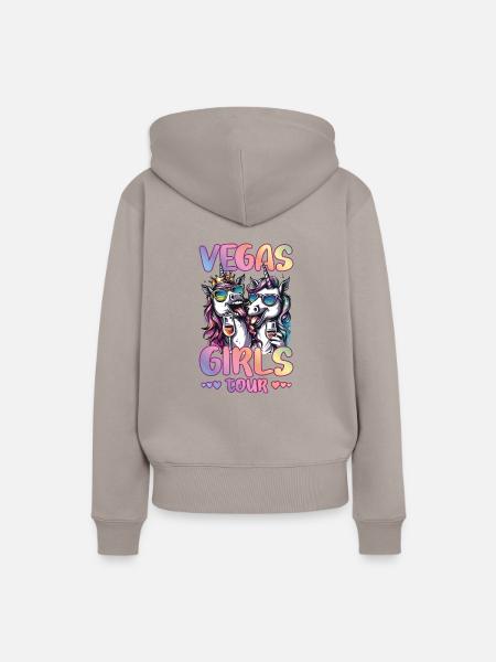 Girls Tour Las Vegas Einhorn Party - Frauen Premium Bio Hoodie - Taupe