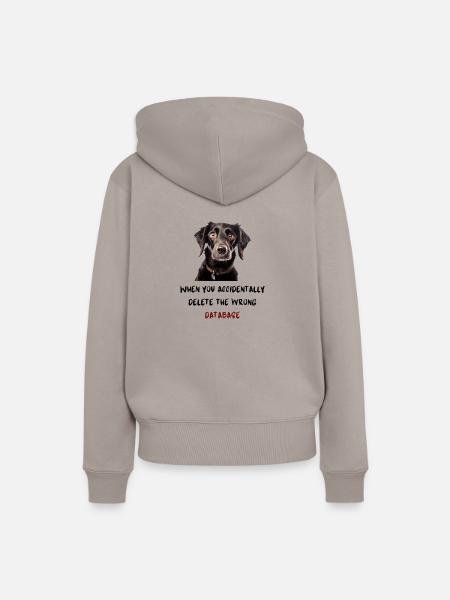 When you accidentally delete the wrong database - Frauen Premium Bio Hoodie - Taupe