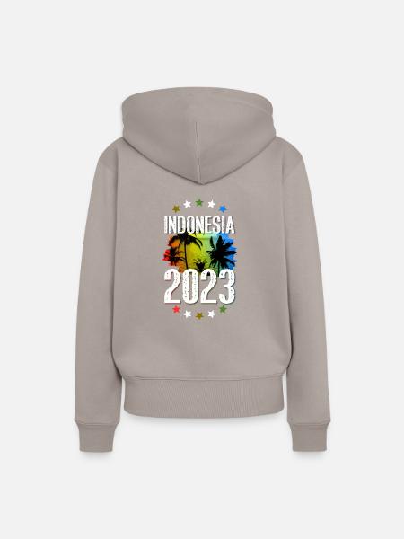 Indonesia 2023 - Frauen Premium Bio Hoodie - Taupe