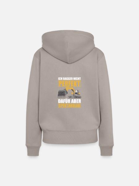 Ich bagger nicht perfekt Baggerführer Baggerfahrer - Frauen Premium Bio Hoodie - Taupe