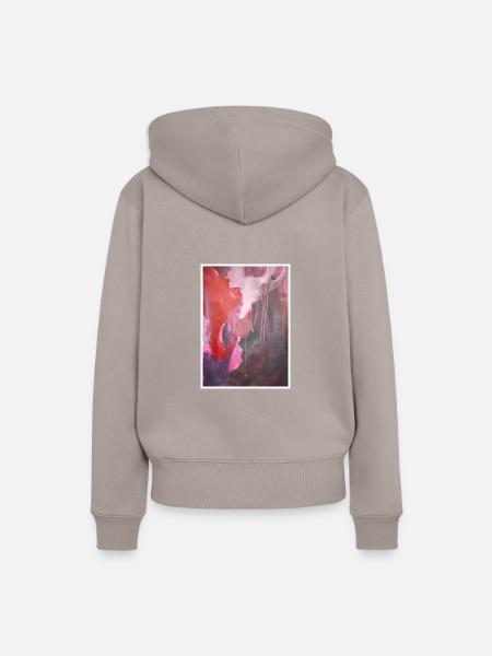 Original Kunstdruck "Phenix" - Frauen Premium Bio Hoodie - Taupe