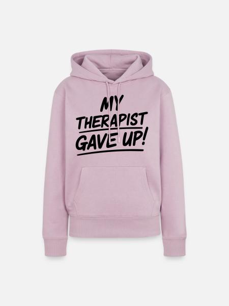 Mein Therapeut hat aufgegeben - Frauen Premium Bio Hoodie - Altrosa