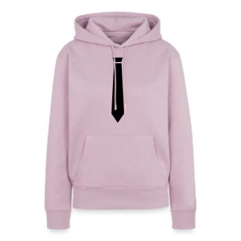 cravate - Sweat à capuche Premium bio Femme - rose poudré - Devant - Julia (174cm)