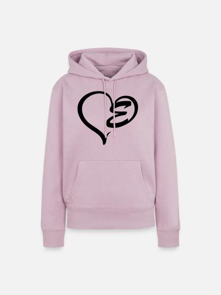 Herz Buchstabe E - Frauen Premium Bio Hoodie - Altrosa